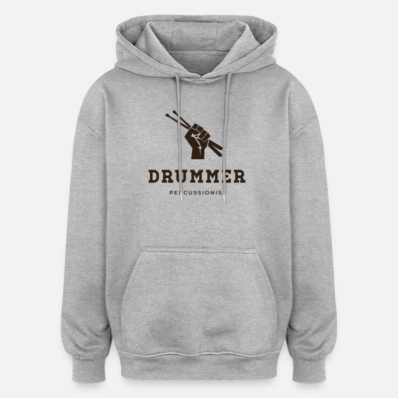 batteur, percussionniste - Sweat à capuche oversize unisexe - gris chiné
