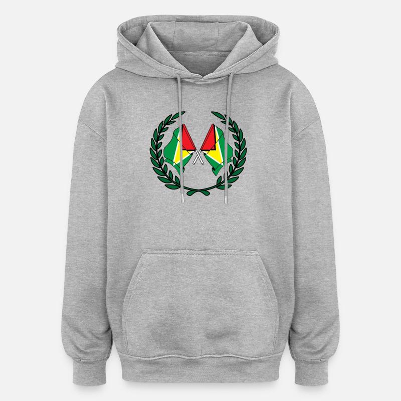 Flaggen Guyanas im Lorbeerkranz - Oversized Unisex Hoodie - Grau meliert