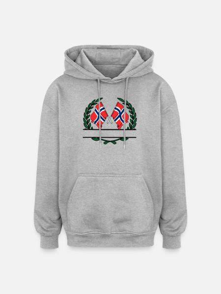 Flags Norway laurel wreath banner - Oversized Unisex Hoodie - heather grey