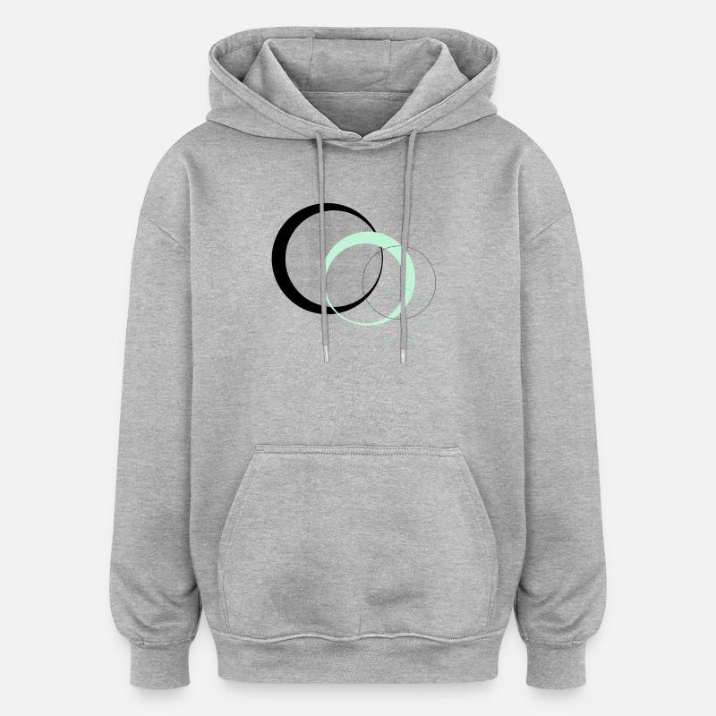 Cercles cosmiques - Sweat à capuche oversize unisexe - gris chiné