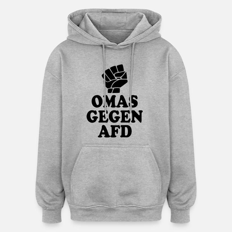 Omas gegen afd - Oversized Unisex Hoodie - Grau meliert