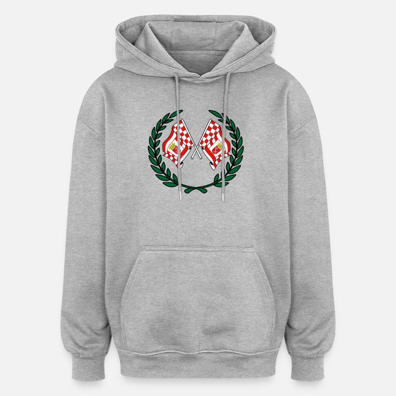 Drapeaux Brême couronne de laurier - Sweat à capuche oversize unisexe - gris chiné