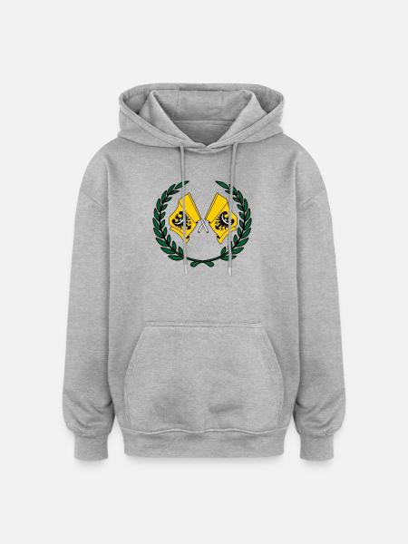 Flags Lower Silesia laurel wreath - Oversized Unisex Hoodie - heather grey