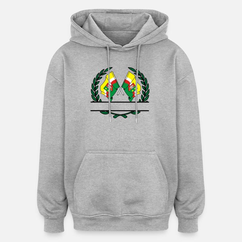 Drapeaux Lubusz couronne de laurier bannière - Sweat à capuche oversize unisexe - gris chiné