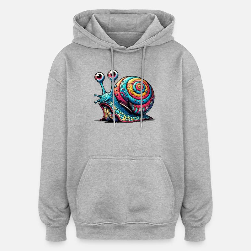 Snail - Oversized Unisex Hoodie - heather grey