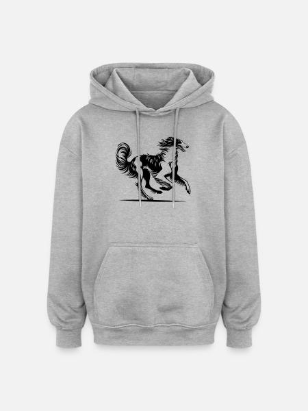 Borzoi - Oversized Unisex Hoodie - heather grey