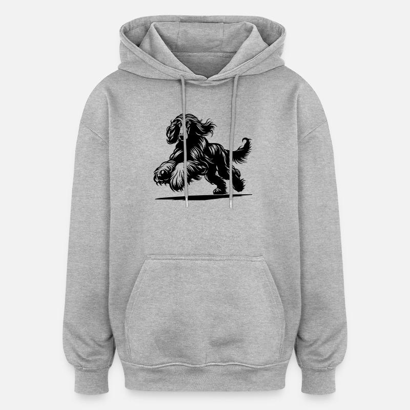 Afghan - Sweat à capuche oversize unisexe - gris chiné