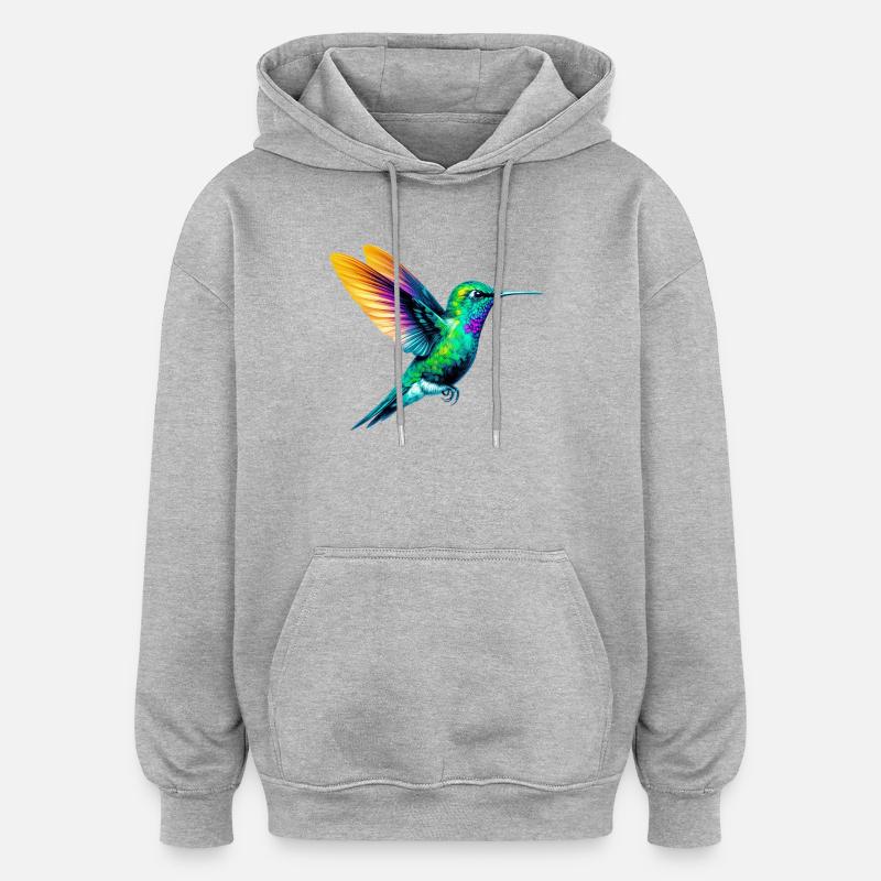 Colibri - Sweat à capuche oversize unisexe - gris chiné