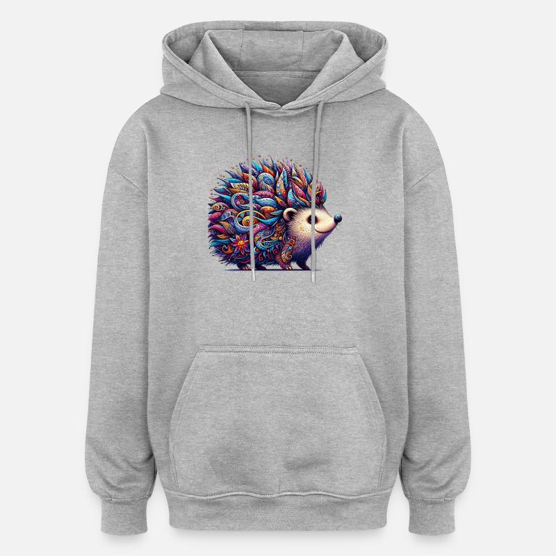 Igel - Oversized Unisex Hoodie - Grau meliert
