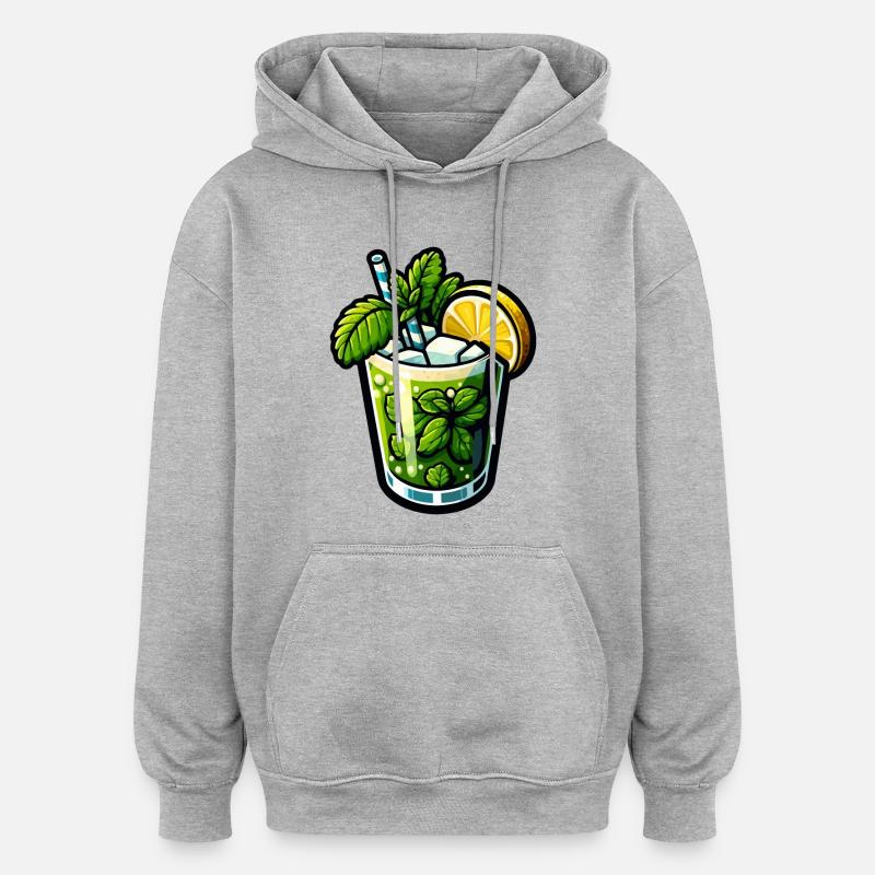 Mojito Cocktail Rum Lime Mint - Oversized Unisex Hoodie - heather grey