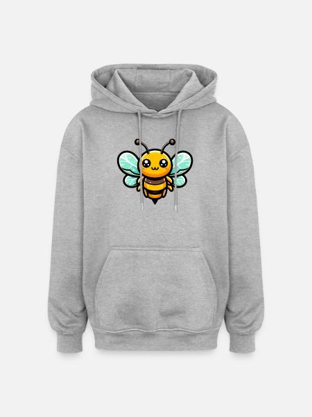 Bee - Oversized Unisex Hoodie - heather grey