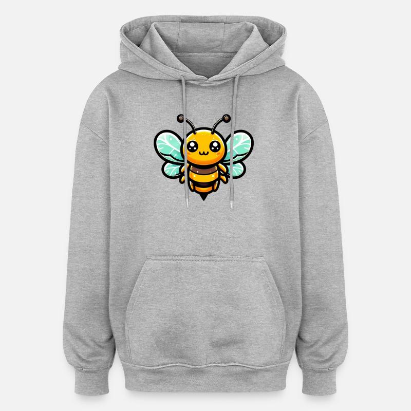 Bi - Oversize unisex hoodie - grå meleret
