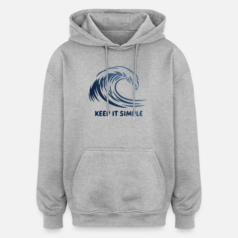 Keep It Simple Wave - Oversized Unisex Hoodie - heather grey