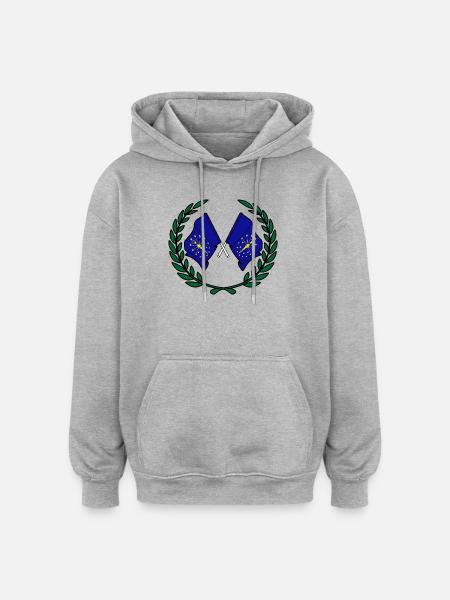 Flags USA Indiana in laurel wreath - Oversized Unisex Hoodie - heather grey