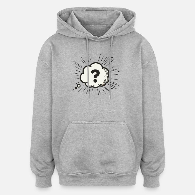 Quête - Sweat à capuche oversize unisexe - gris chiné
