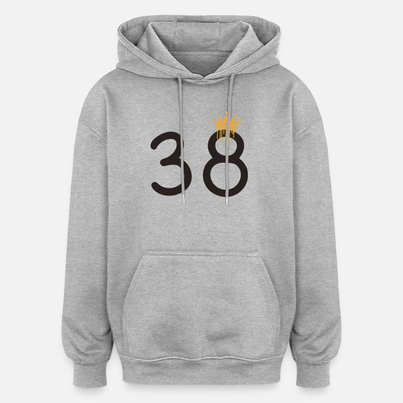 38 - Sweat à capuche oversize unisexe - gris chiné