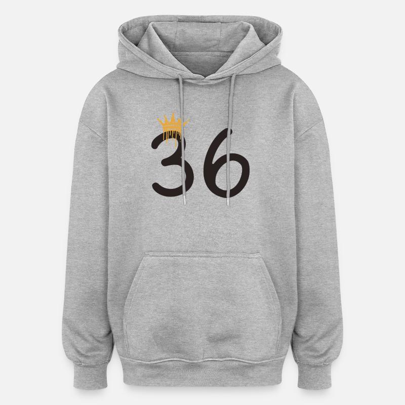 36 - Sweat à capuche oversize unisexe - gris chiné