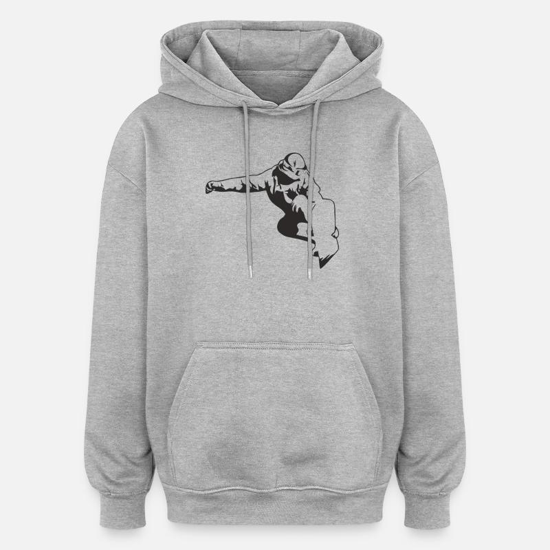 planche à neige - Sweat à capuche oversize unisexe - gris chiné