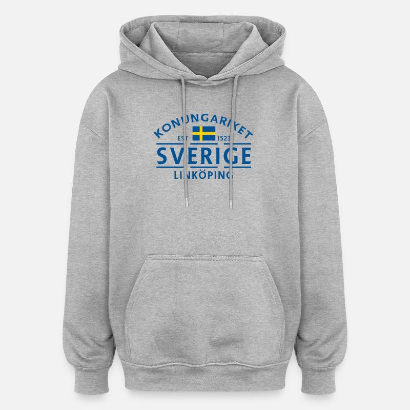 Royaume de Suède Linköping 1523 - Sweat à capuche oversize unisexe - gris chiné