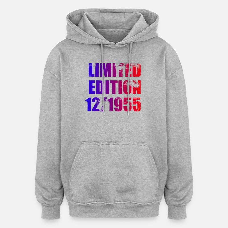 70e anniversaire Édition limitée 12/1955 - Sweat à capuche oversize unisexe - gris chiné
