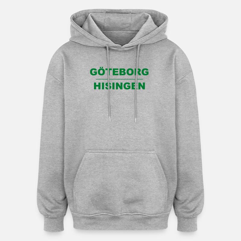 Göteborg Hisingen – Design vert-noir - Sweat à capuche oversize unisexe - gris chiné