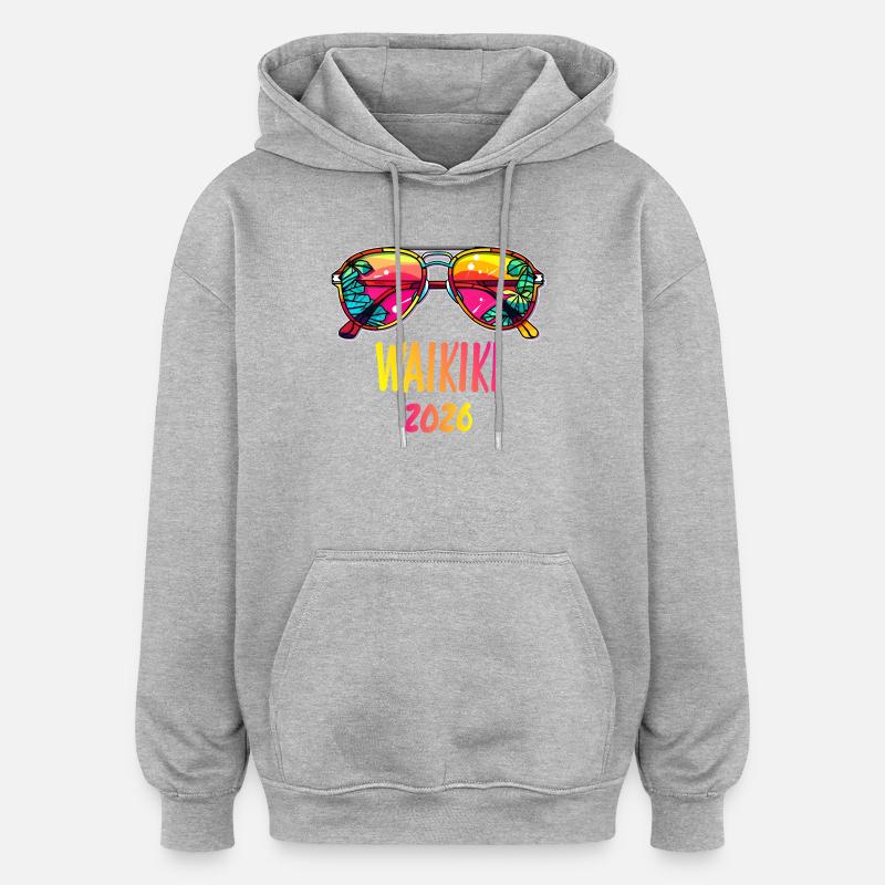 Lunettes de soleil Waikiki 2026 - Sweat à capuche oversize unisexe - gris chiné