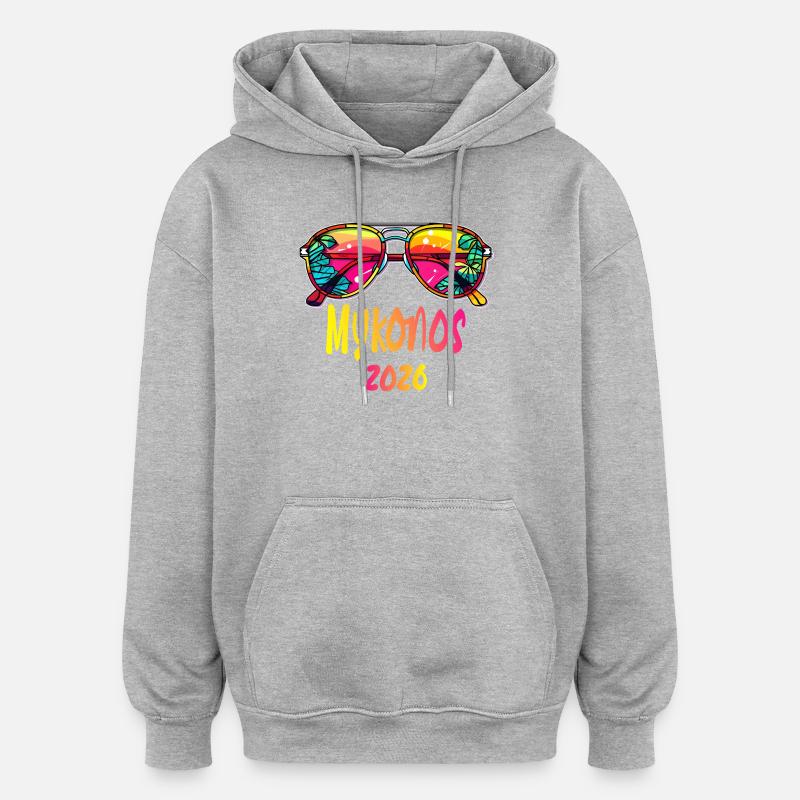 Lunettes de soleil Mykonos 2026 - Sweat à capuche oversize unisexe - gris chiné