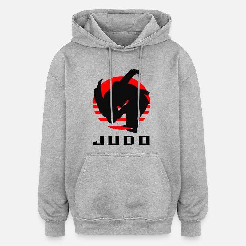 Judo - Sweat à capuche oversize unisexe - gris chiné