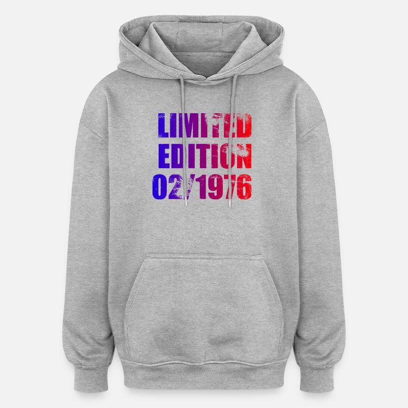 50e anniversaire Édition limitée 02/1976 - Sweat à capuche oversize unisexe - gris chiné