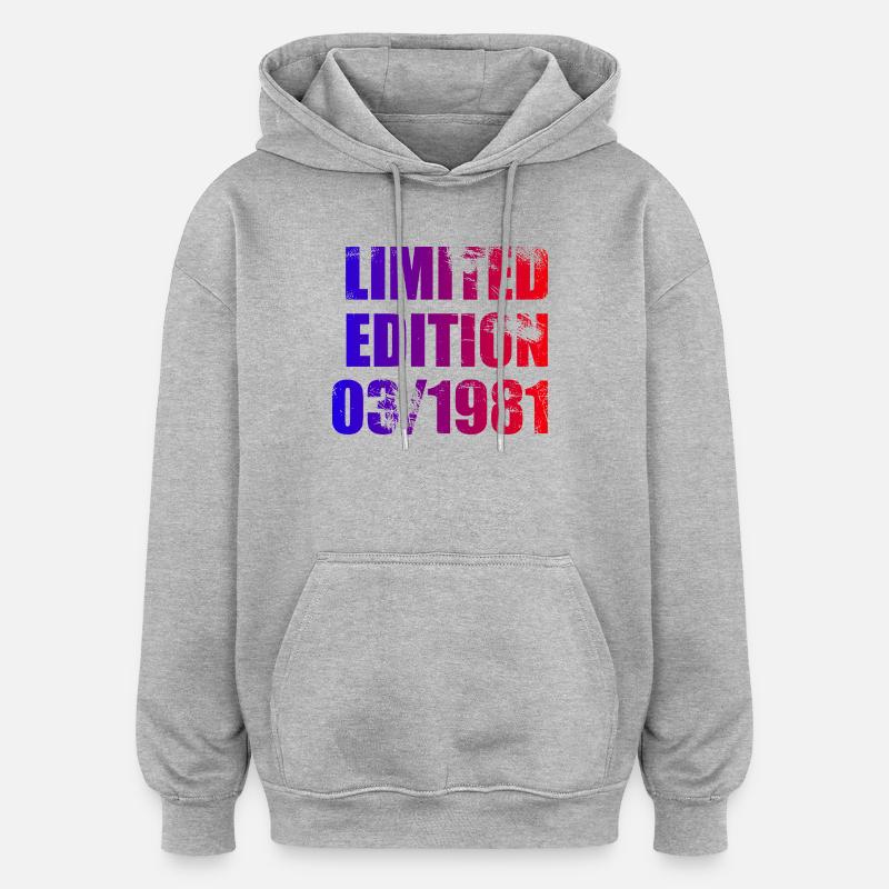 45e anniversaire Édition Limitée 03/1981 - Sweat à capuche oversize unisexe - gris chiné