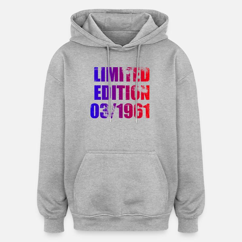 65e anniversaire Édition limitée 03/1961 - Sweat à capuche oversize unisexe - gris chiné