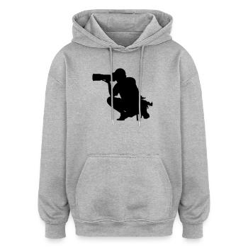 Fotograf Photographer - Oversized Unisex Hoodie - Grau meliert - Vorne - Noah (186cm)
