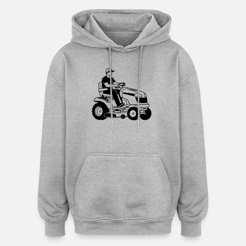 Tondeuse à gazon - Sweat à capuche oversize unisexe - gris chiné