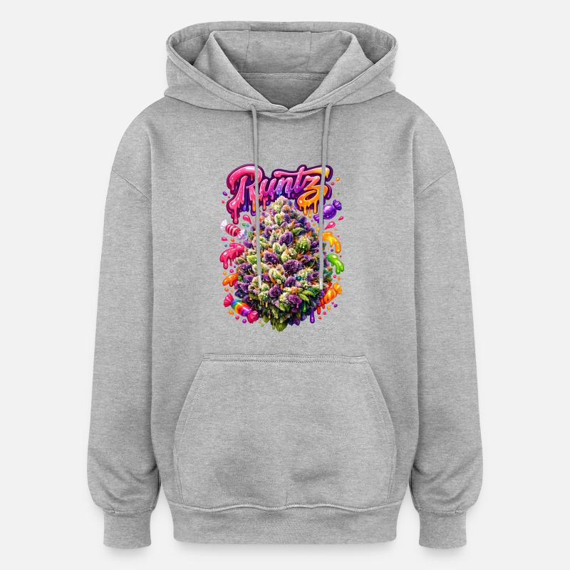 Runtz Candy Graffiti Art Print - Sweat à capuche oversize unisexe - gris chiné