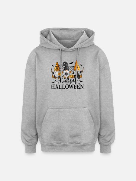 Frohe Halloween-Gnome - Oversized Unisex Hoodie - Grau meliert