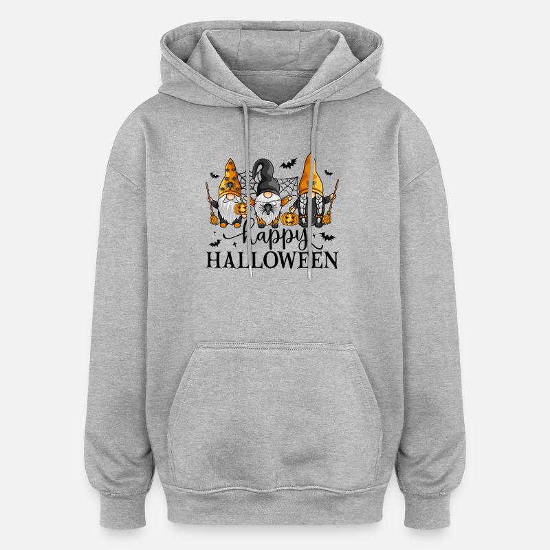 Frohe Halloween-Gnome - Oversized Unisex Hoodie - Grau meliert