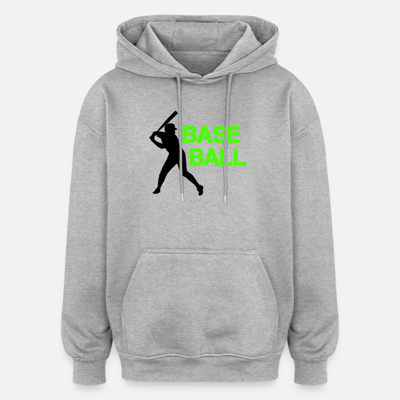 Police Grunge Néon de Baseball - Sweat à capuche oversize unisexe - gris chiné