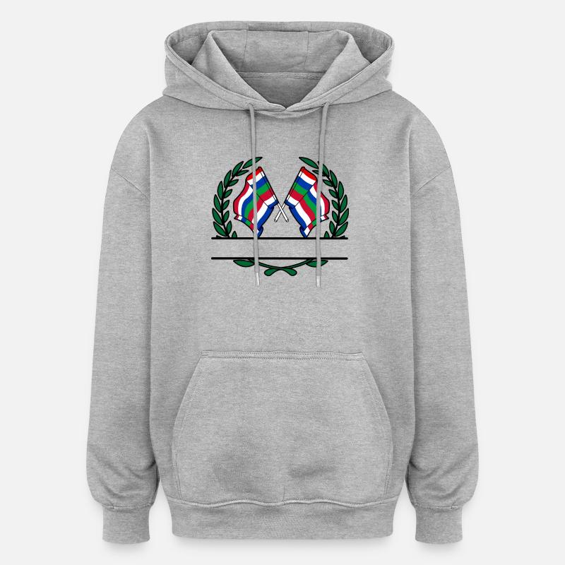 Schier Laurel Custom – Édition Île - Sweat à capuche oversize unisexe - gris chiné