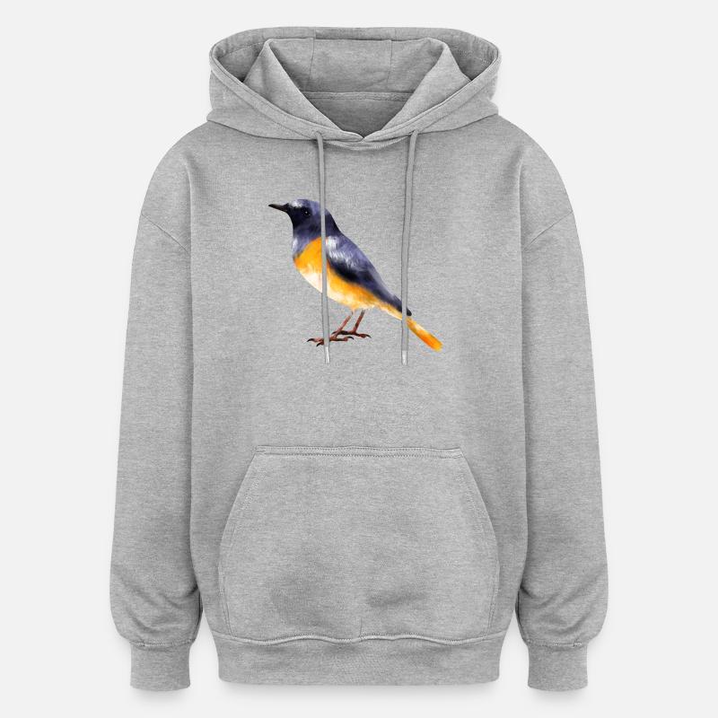 Redstart - Sweat à capuche oversize unisexe - gris chiné
