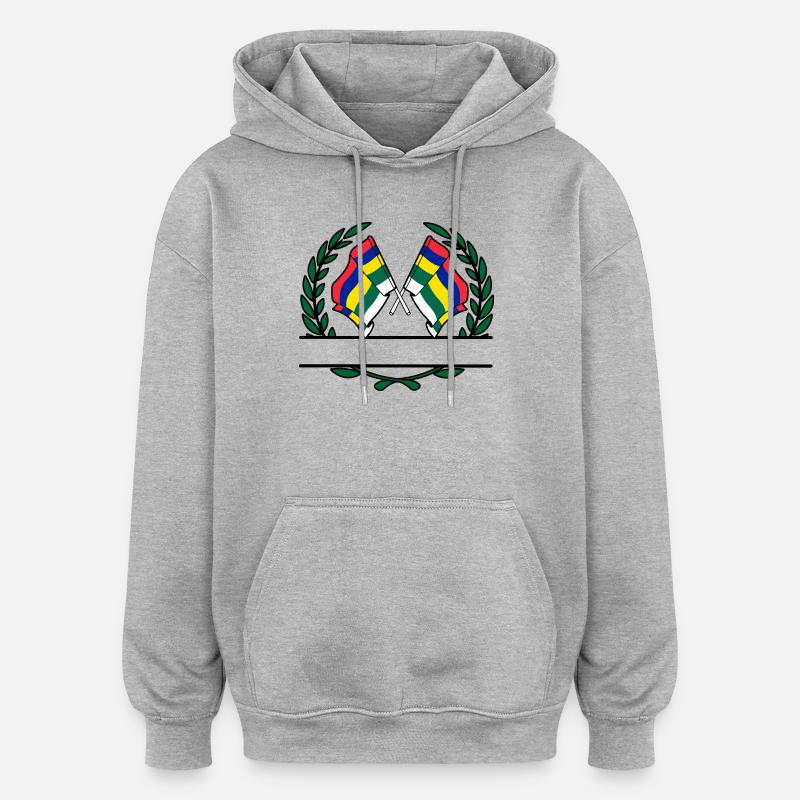 Terschelling Lorbeerflaggen – Island Pride - Oversized Unisex Hoodie - Grau meliert