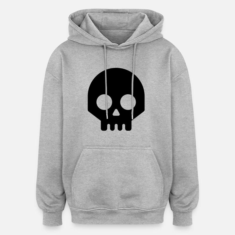 human skull - Sweat à capuche oversize unisexe - gris chiné
