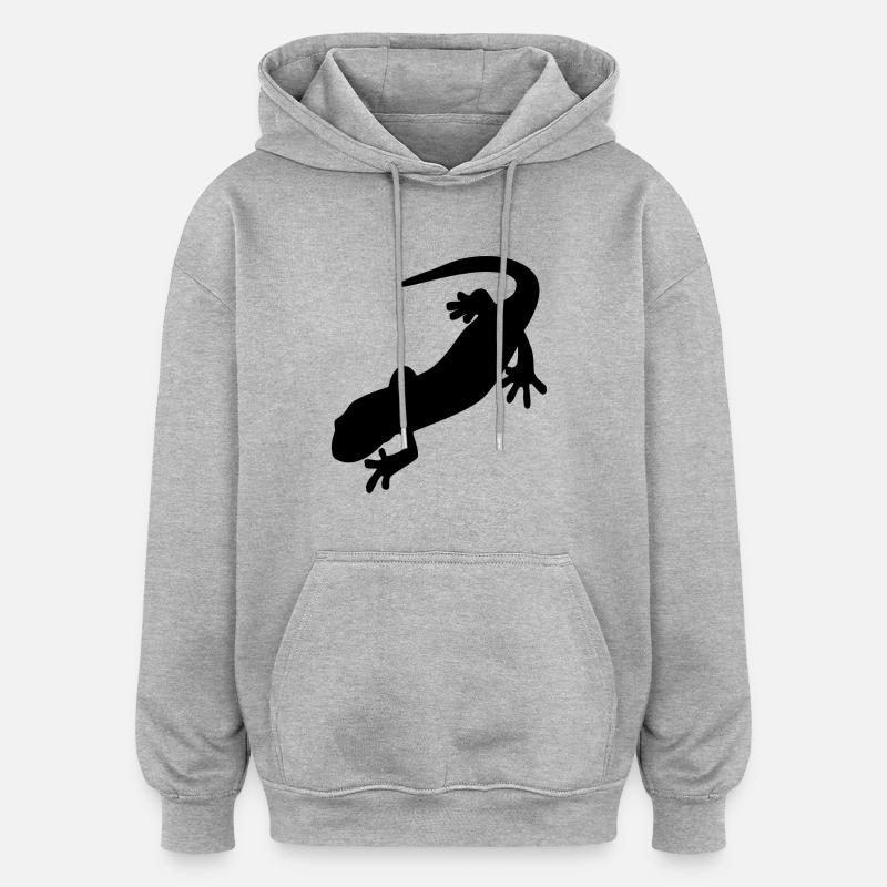 salamandra - Bluza z kapturem oversize typu unisex - szary melanż