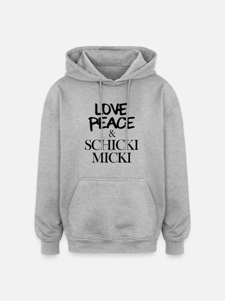 schickimicki - Oversized Unisex Hoodie - Grau meliert