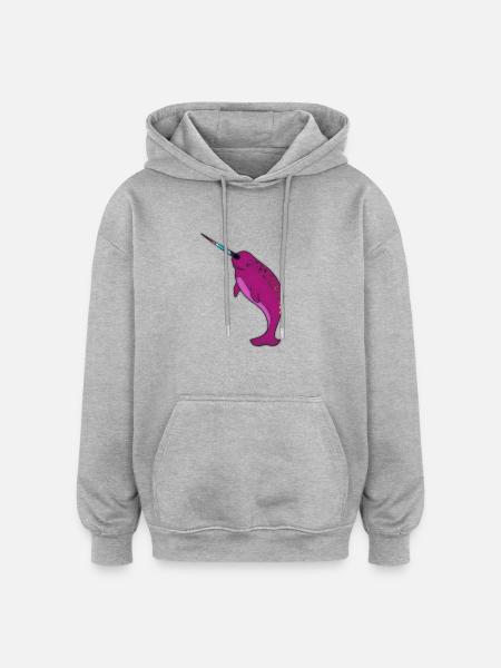 Einhorn Flipper - Oversized Unisex Hoodie - Grau meliert