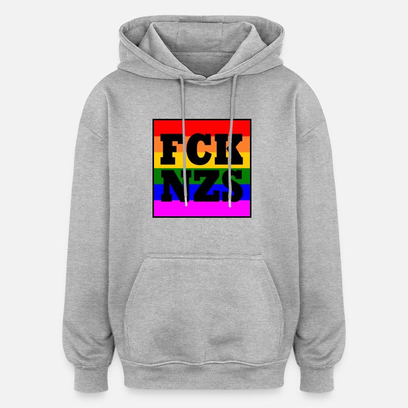 d’afd - Sweat à capuche oversize unisexe - gris chiné