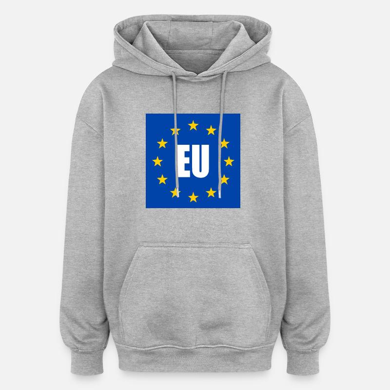 Drapeau de l’UE - Sweat à capuche oversize unisexe - gris chiné