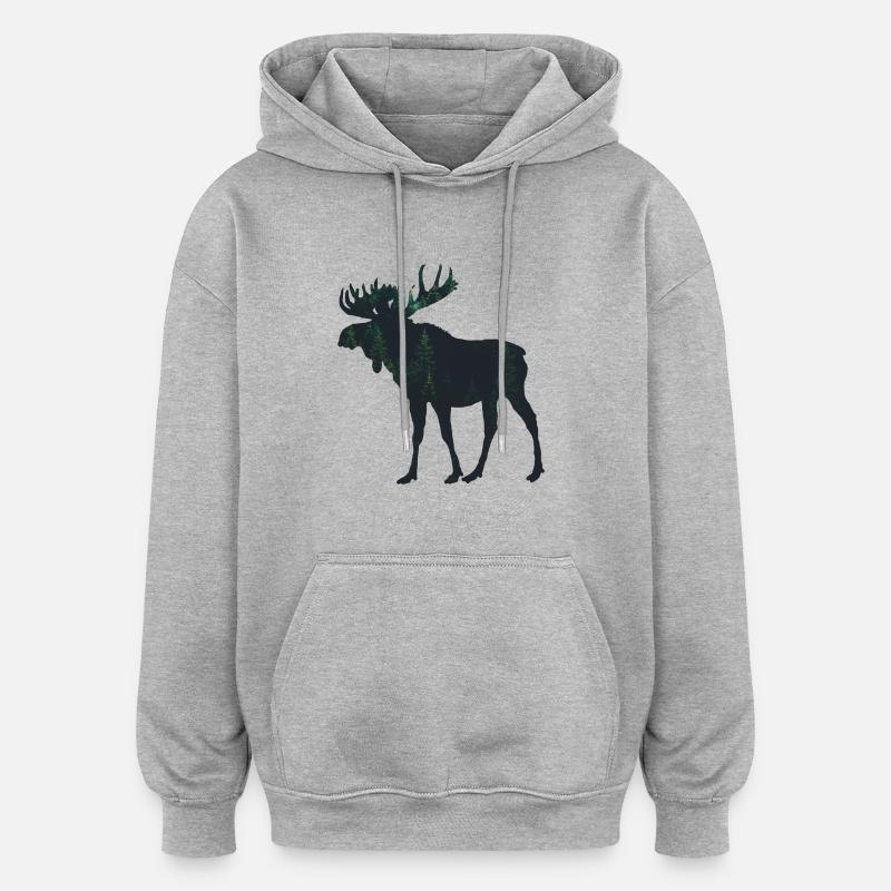 élan - Sweat à capuche oversize unisexe - gris chiné