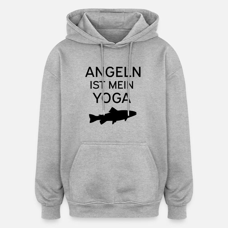 pêche - Sweat à capuche oversize unisexe - gris chiné