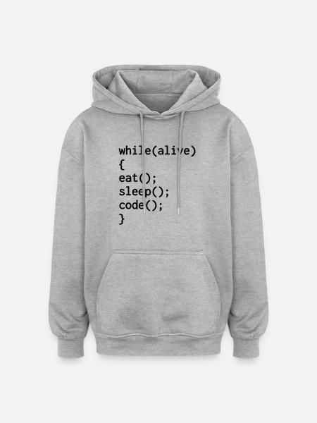 Entwickler / Informatiker / Programmierer / - Oversized Unisex Hoodie - Grau meliert