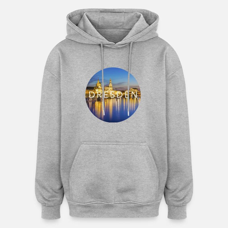 Dresde - Sweat à capuche oversize unisexe - gris chiné